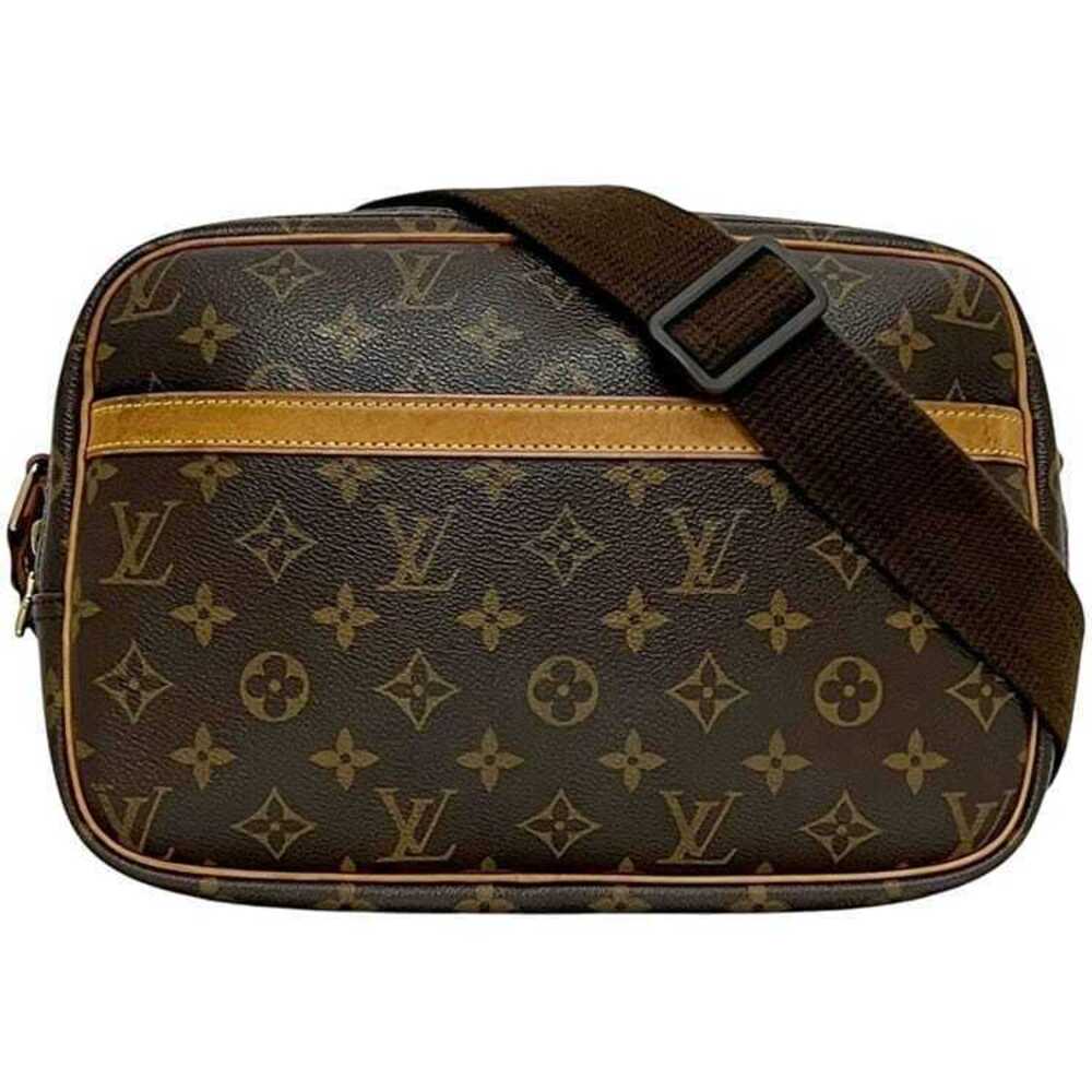 Louis Vuitton Reporter Shoulder Bag Brown Monogram Messenger Canvas Leather